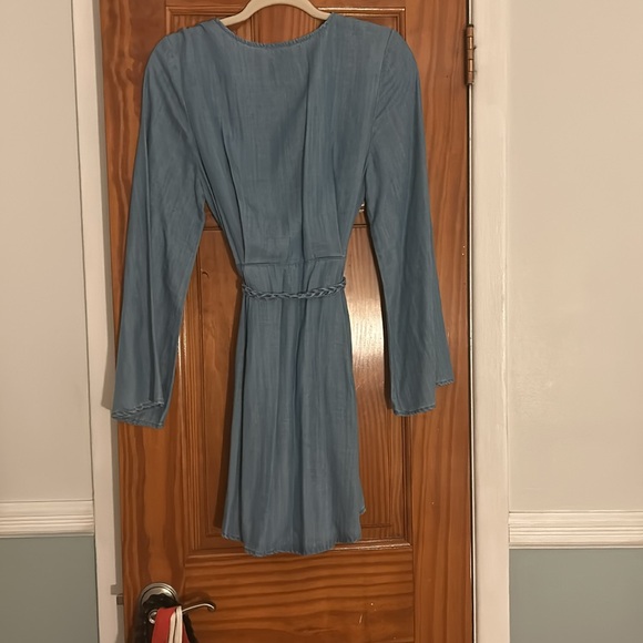 Guess Blue Flowy Wrap Around Dress - Picture 2 of 4